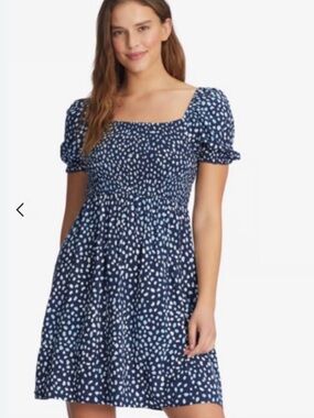 Roxy Navy Mini Dress with White Spot Print Size XL